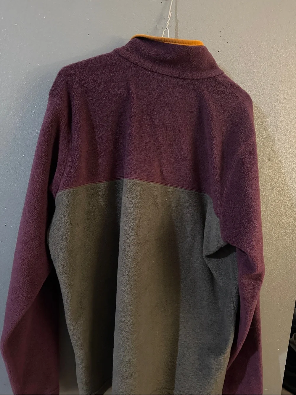 Columbia Men’s Two-Tone Zip Fleece - Plum, Gray & Gold Placket